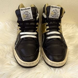 Reebok Womens Pro Legacy Mid Top Leopard Sneakers Size 9.5 Athletic Shoes y2k